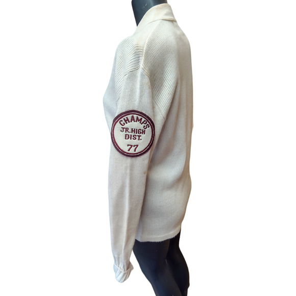 Vintage Letterman Cardigan Sweater 70s Grease Champions - Picture 2 of 7